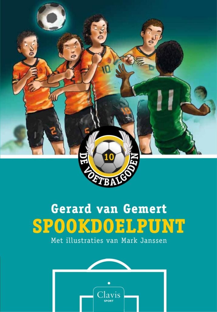 Ontdek de spanning en het avontuur in 'Spookdoelpunt', het laatste boek uit de populaire serie 'De Voetbalgoden' van Gerard van Gemert! Dit sportgerichte kinderboek volgt de jonge voetballers Stijn en Storm als ze worden geselecteerd voor Jong Oranje om mee te doen aan het WK. Maar als geruchten beginnen op te duiken over corruptie in het topvoetbal, moet de band van vriendschap en doorzettingsvermogen tussen deze twee vrienden worden getoetst.Tijdens dit hectische toernooi ontdekken Stijn en Storm dat niets zo moeilijk is als om een sportieve droom te behouden. Met hun held, Bert Pringel, in de problemen, moeten ze hun teamgeest en vriendschap testen om het WK te winnen. Maar ook op andere vlakken wordt getoetst: hoe kunnen zij hun persoonlijke relaties onder druk van sportieve verplichtingen behouden? Zal Stijn zijn kans krijgen om de liefde van Femke terug te winnen, of zal hij door haar afwijzing teleurgesteld raken?'De Voetbalgoden' is een serie kinderboeken die niet alleen over voetbal gaat maar ook over het leven zelf. Het geeft je als lezer een glimp van de wereld van grote sportieve prestaties en het maakt je duidelijk dat doorzettingsvermogen, vriendschap en teamgeest de sleutel zijn tot successen op alle terreinen. Dit boek is bedoeld voor kinderen en tieners die dol zijn op voetbal en avontuur. De spannende plot en authentieke personages zullen je ongetwijfeld enthousiast maken om deze reis met de Voetbalgoden te maken.