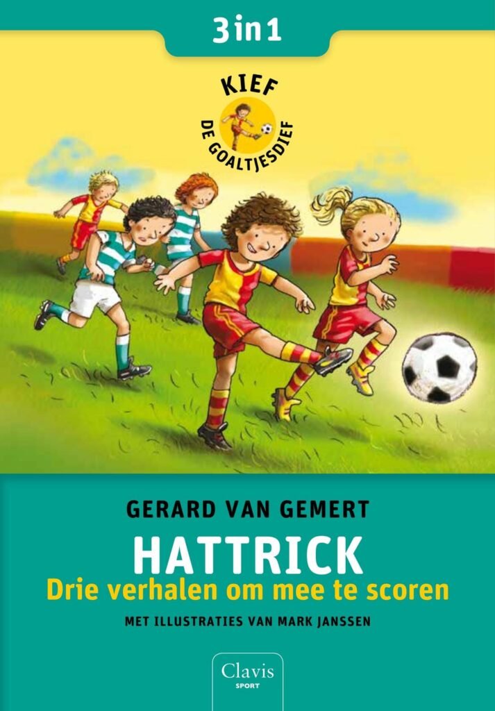Ontdek de avonturen van Kief de goaltjesdief in dit sportgerichte kinderboek, waarin hij zich met zijn team voor het toppunt van voetbal wil zien te wagen. "Hattrick" is een spannende verhalenbundel die je op een reis van spanning en emotie zal meenemen.In deze bundel staan de leukste verhalen uit de Kief de goaltjesdief-serie, waaronder De nieuwe club, Topvoetbal en Tussen de palen. Hierin leer je de heldhaftige Kief kennen, die met zijn vriendschap, doorzettingsvermogen en teamgeest grote overwinningen behaalt op het voetbalveld.Maar "Hattrick" is meer dan alleen een sportboek: het is een verhaal dat levenslessen onder de loep neemt. Je zult je afvragen of Kief en zijn team kunnen overwinnen in hun strijd om de top, maar je zal ook worden getroffen door hun diepgang en echtheid.Dit kinderboek is ideaal voor tieners en young adults die op zoek zijn naar inspiratie en spanning. Met zijn toegankelijke taal en vlotte verhaallijnen maakt "Hattrick" het perfecte avontuurlijke leesvermaak om mee te nemen in de sportschool, tijdens trainingen of thuis naast je bed.Koop nu "Hattrick", een sportgerichte kinderboek dat zowel opwindend als leerzaam is. Laat je meeslepen door de avonturen van Kief en zijn team en ontdek waarom deze serie al jaren lang een favoriet onder sportieve tieners is!